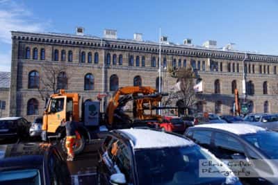 Träd flyttas under Västlänkenbygget