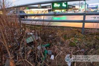 Stora Coop Sisjön nedskräpning av Stora ån