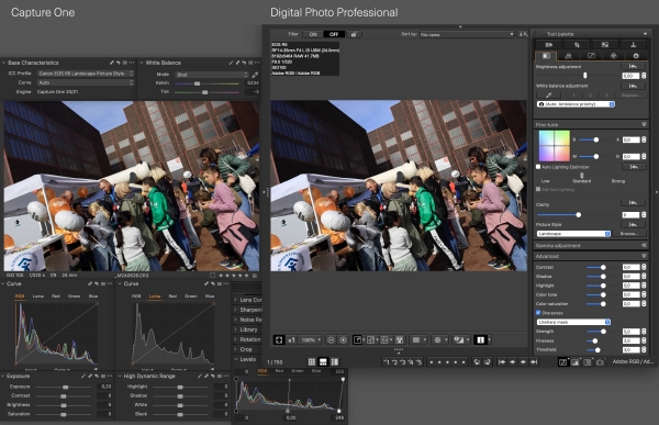 Canon EOS R5 jpeg colors in Capture One: Comparison of the Canon EOS R5 Landscape Picture Style ICC profile for Capture One and the landscape picture style in Canon Digital Photo Professional (DPP)