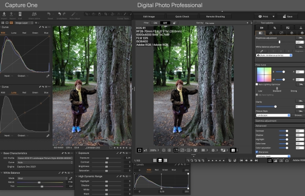 Canon EOS R1 jpeg colors in Capture One