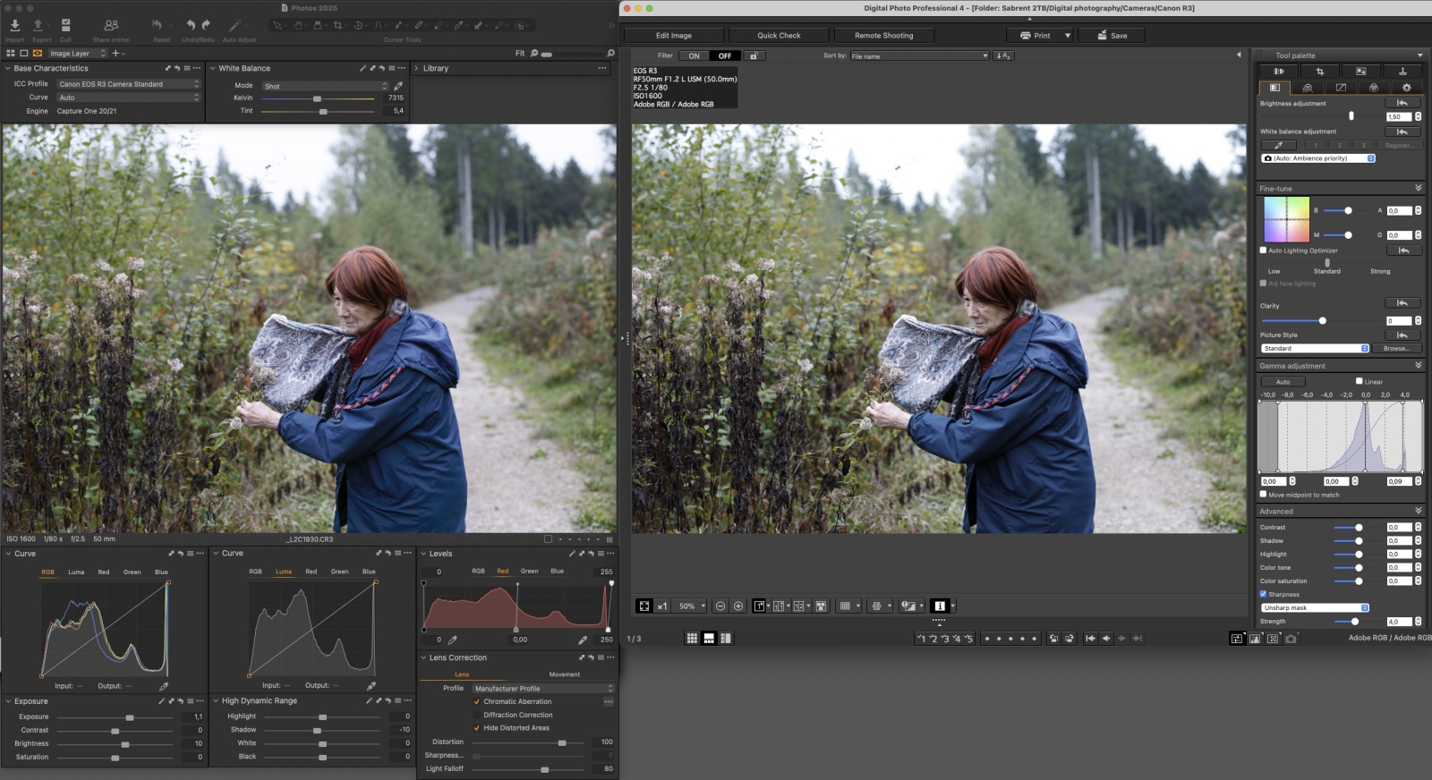 Canon EOS R3 jpeg colors in Capture One